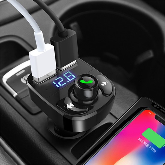 All Avcill Car X8 Araç Fm Transmitter 5.0 Bluetooth Araç Kiti USB Mp3 Sd Kart Çakmaklık Girişli Oto Müzik Çalar