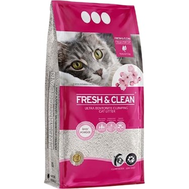 Fresh Clean Fresh&clean Bebek Pudralı Topaklanan Kedi Kumu 5 Lt