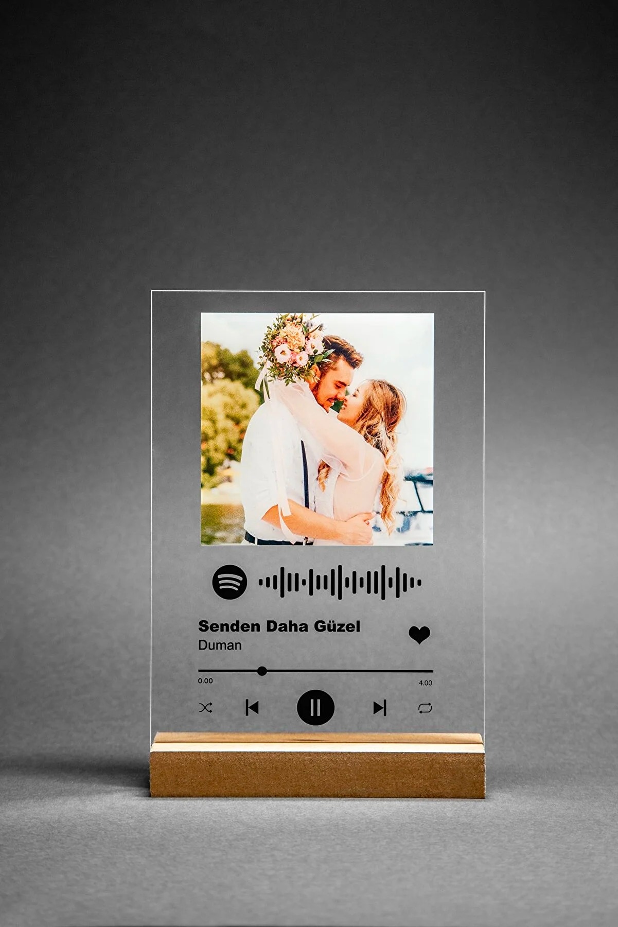 ForemArt Spotify Pleksi Plak Barkodlu Kişiye Özel Hediye Arkadaşa Sevgiliye Hediyelik Stand FOREM-08