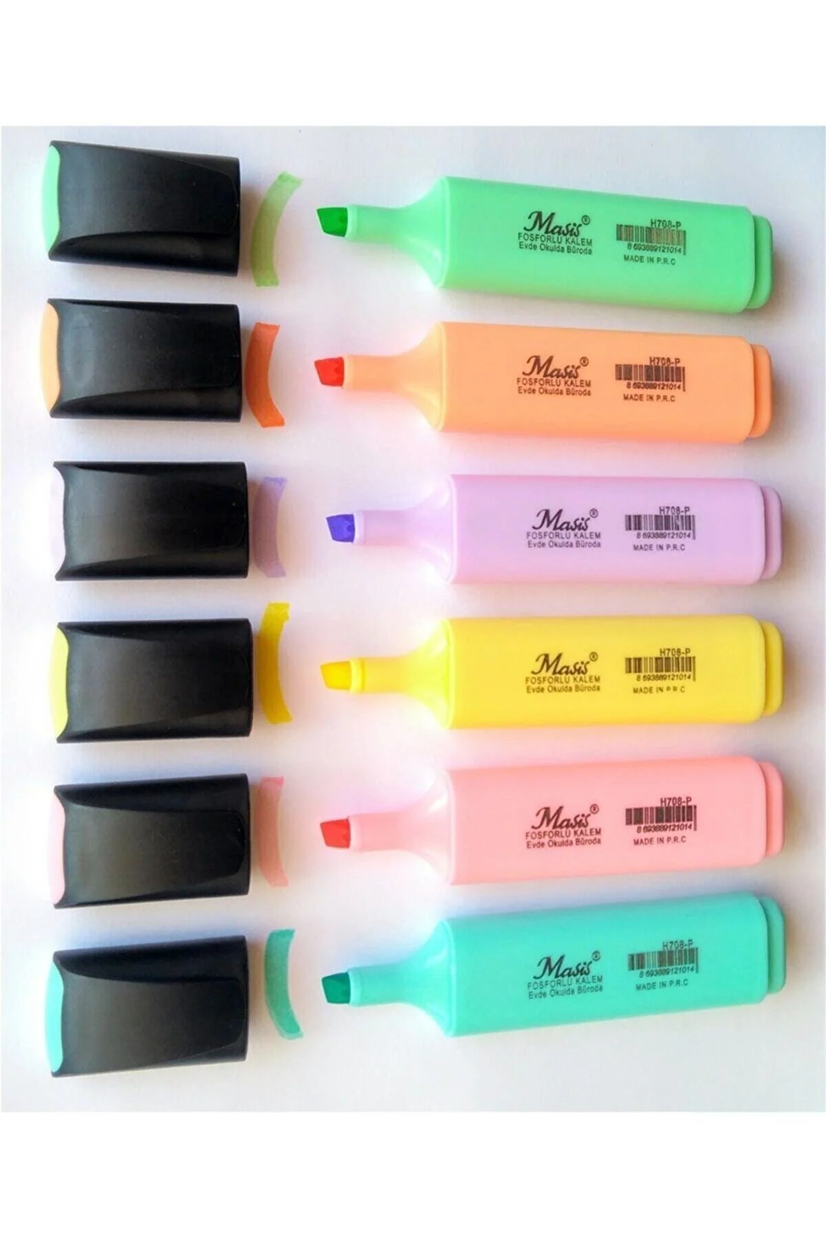 Masis Pastel Renk Fosforlu Işaretleme Kalemi 6 Lı Set Fosfor6 Masisfosfor6