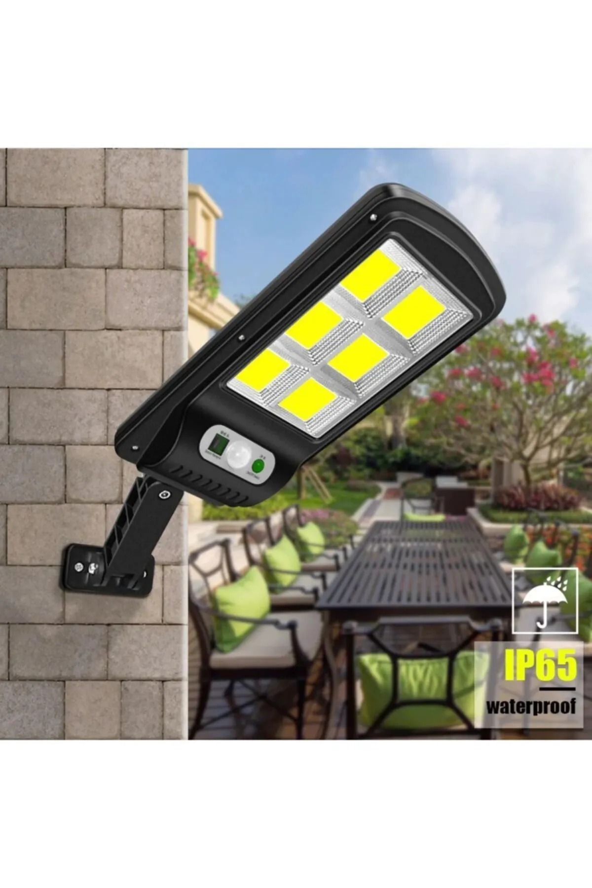 YIWU Solar Güneş Enerjili Led Bahçe Aydınlatması 120 Ledli 3 Modlu Hareket Sensörlü Su Geçirmez Lambası solarled120