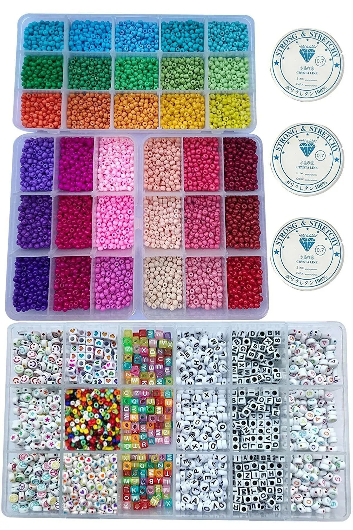uniquehobby 4 Kutulu Mega Takı Yapım Seti Dev Boy Kum Boncuk Yok Yok unho1389a