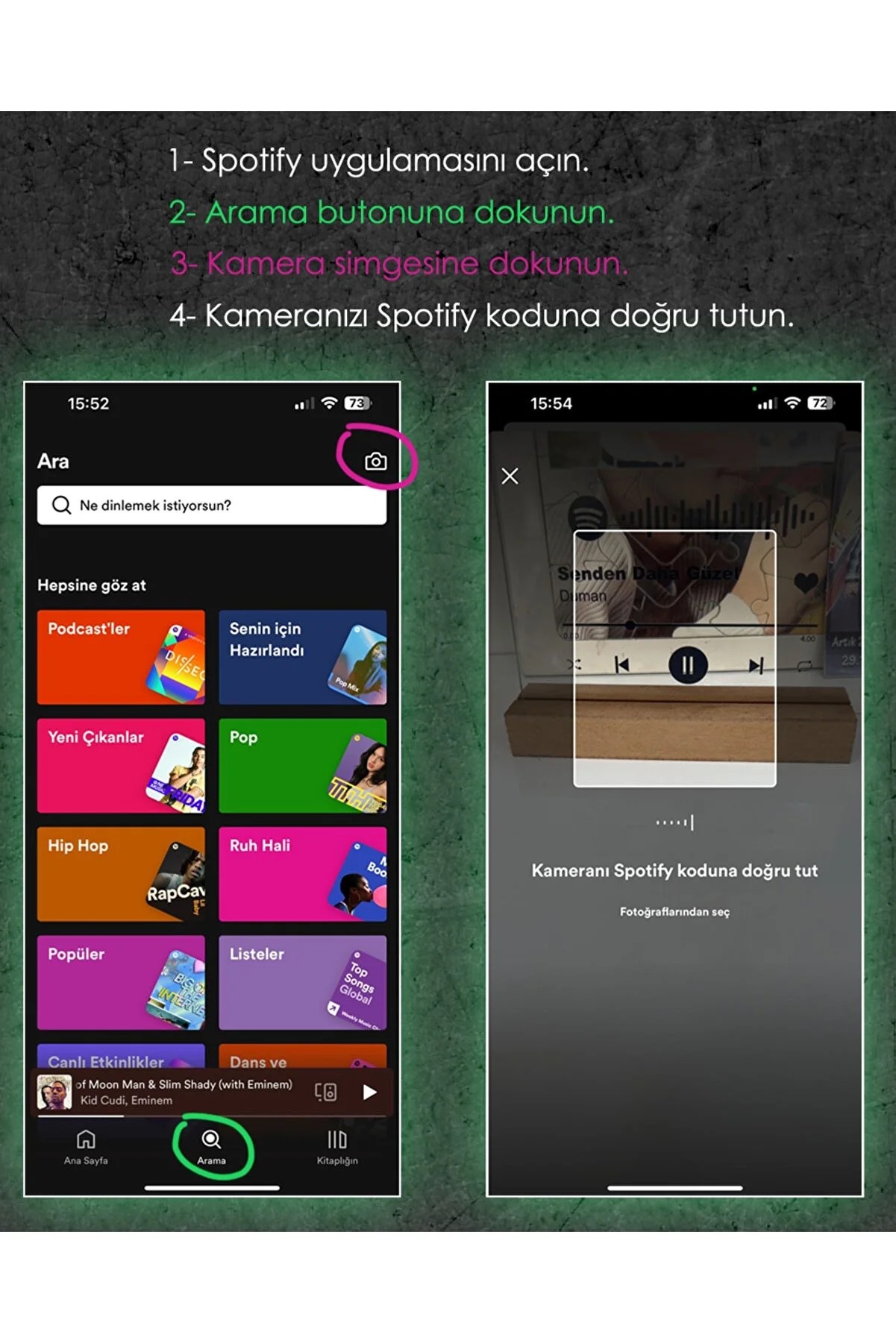 ForemArt Spotify Pleksi Plak Barkodlu Kişiye Özel Hediye Arkadaşa Sevgiliye Hediyelik Stand FOREM-08